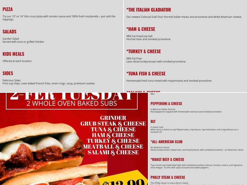 Zero's Subs Menu
