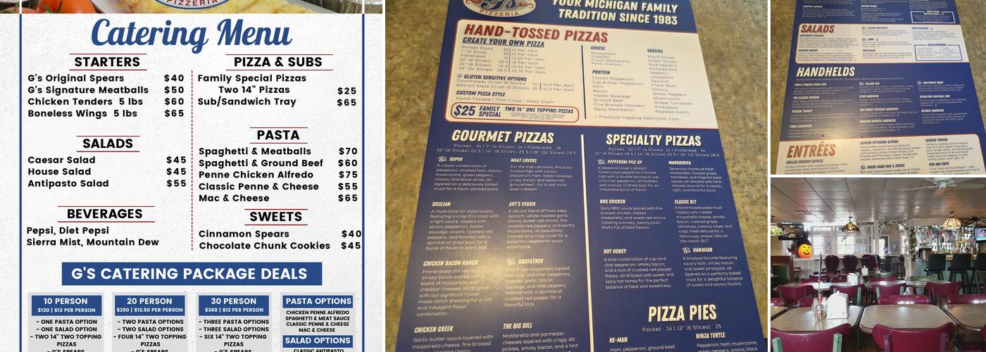 G's Pizzeria & Deli Menu