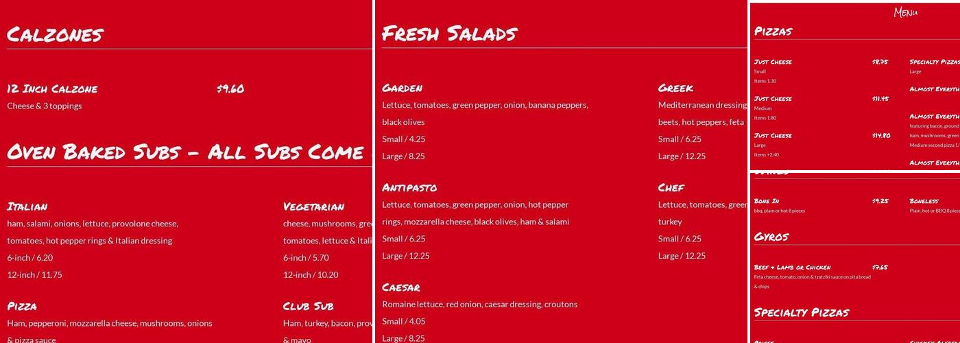Crusted Creations Menu