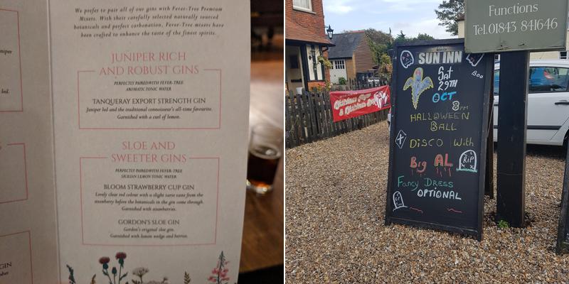 Sun Inn Public House & Restaurant Menu
