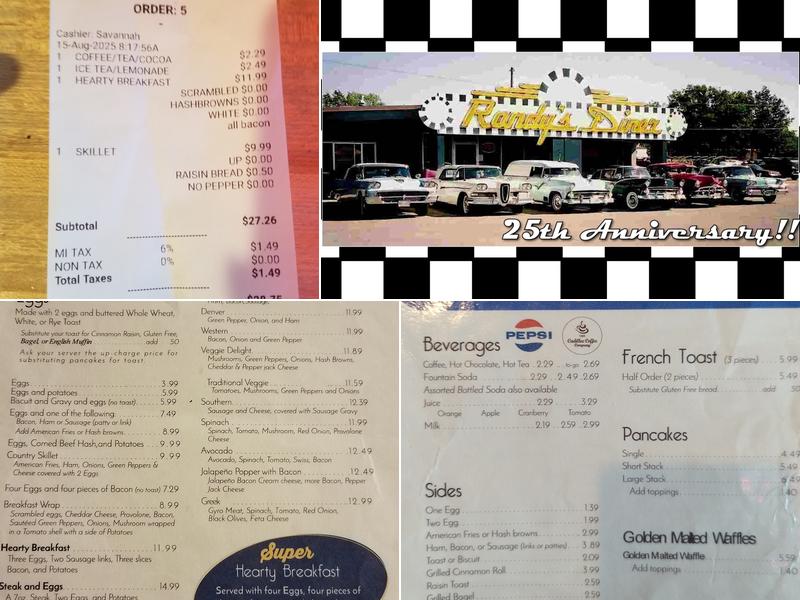 Randy's Diner Menu