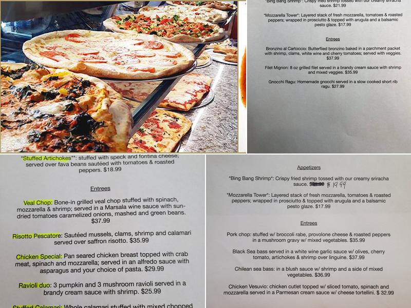 Amalfi Pizzeria & Ristorante Menu