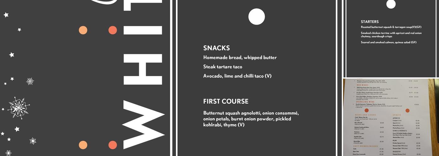 Chefs’ Whites Restaurant Menu