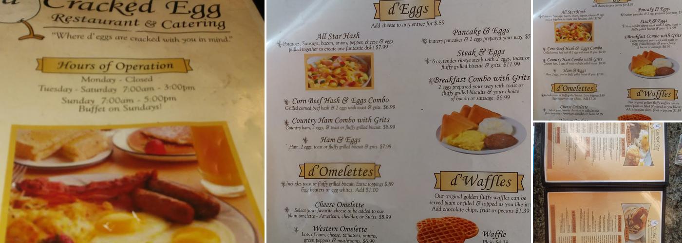 D'Cracked Egg Menu