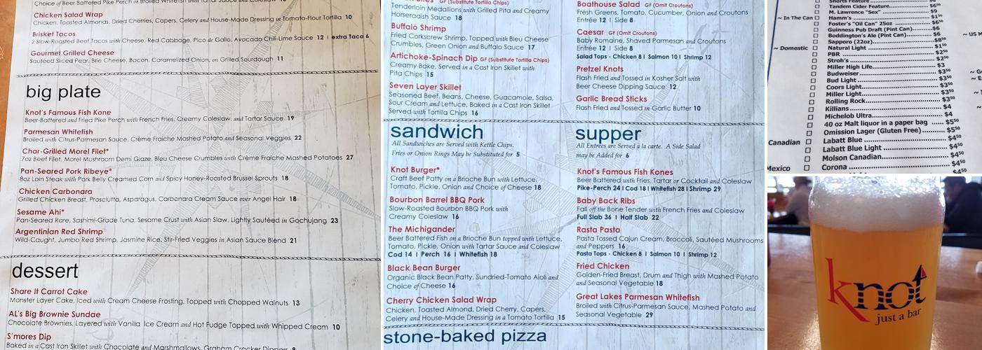 Knot Just a Bar Menu