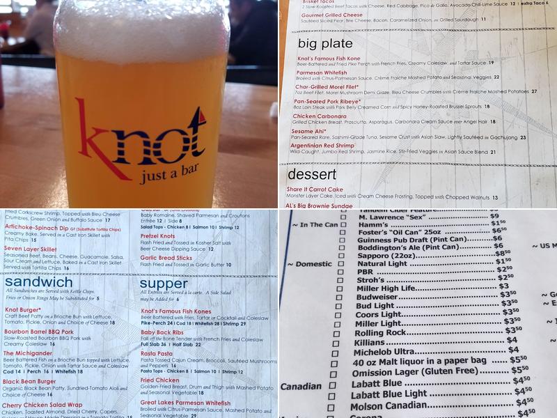 Knot Just a Bar Menu