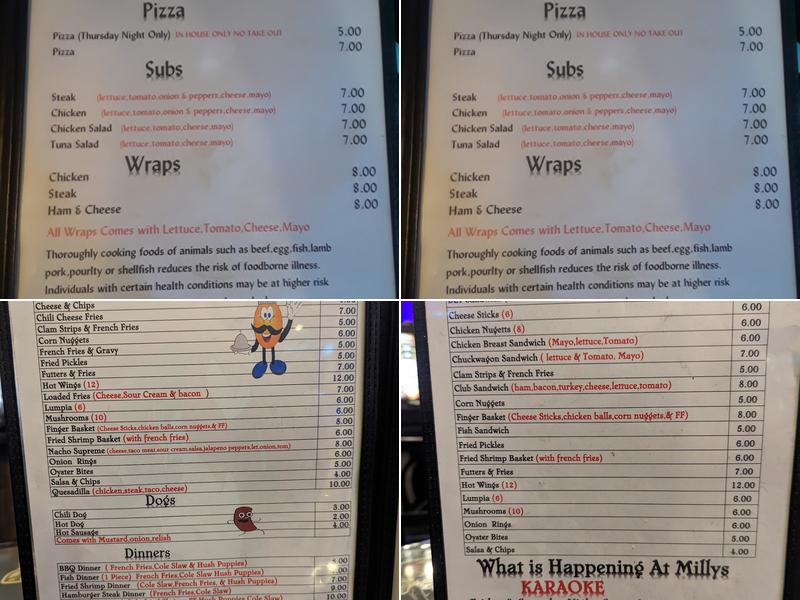 Milly's Menu