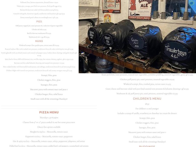 The Kings Head (The Low House) Menu