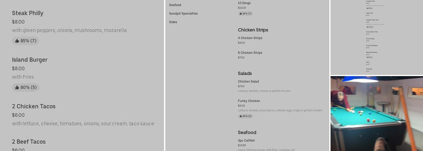Sand Pit Menu