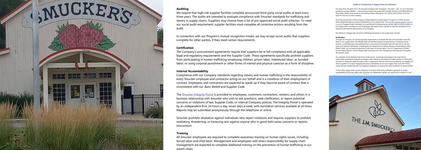 The J.M. Smucker Co Store Menu