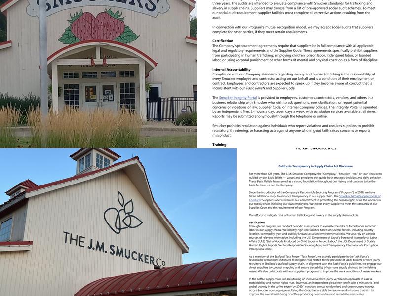 The J.M. Smucker Co Store Menu