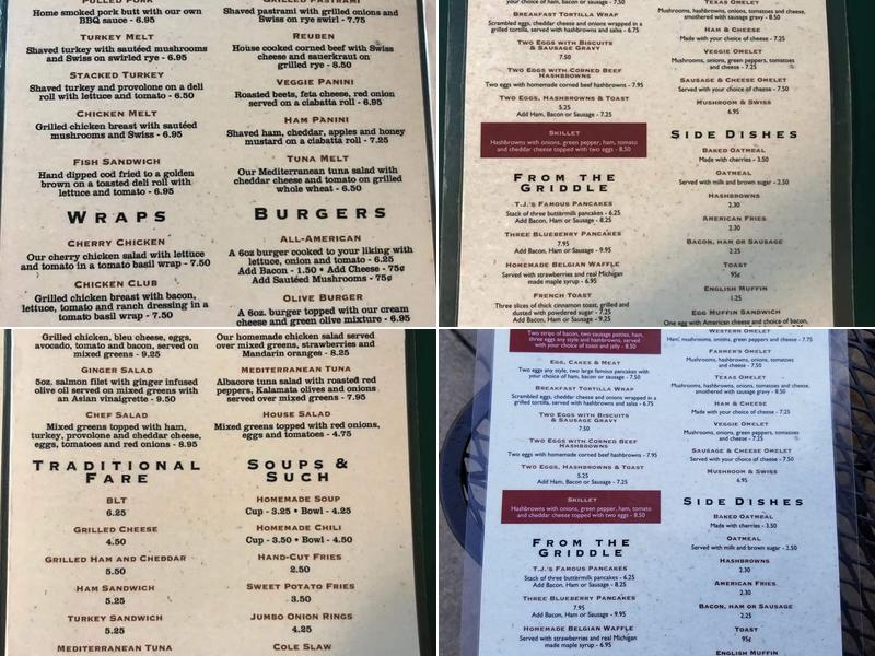 T J Charlie's Menu