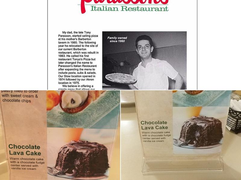 Parasson's Italian Restaurant Menu