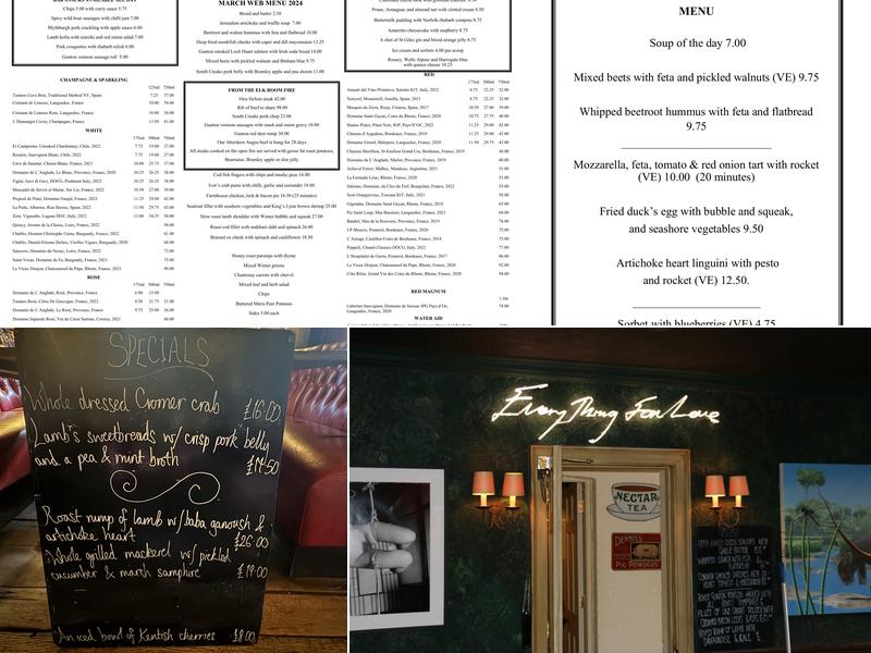 The Gunton Arms Menu