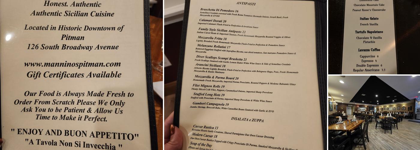 Mannino's Cucina Italiana Menu