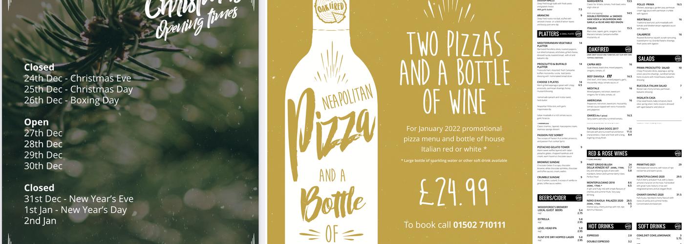 Oak Fired At The Royal Oak Menu