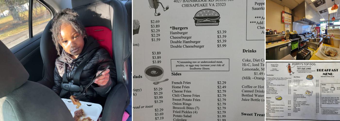 Poppy's Top Dog Menu