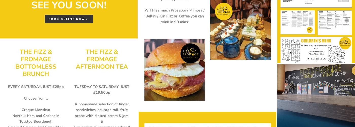 Fizz and Fromage Menu