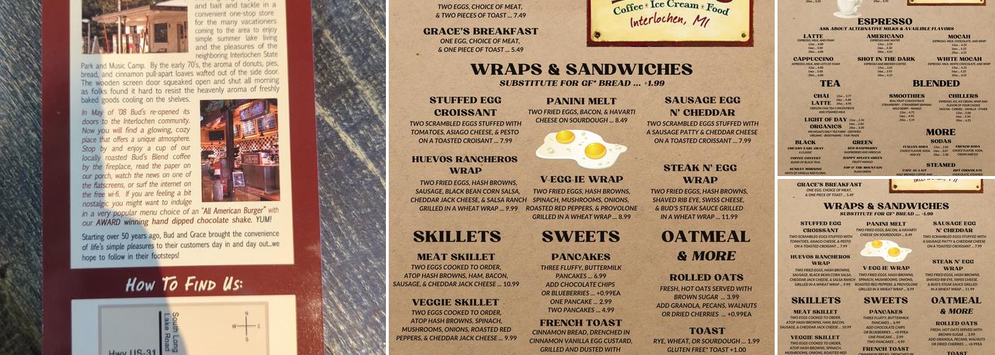 Bud's Menu