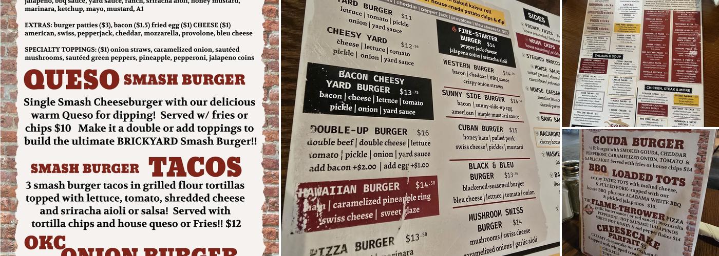 Brickyard Dining Co Menu