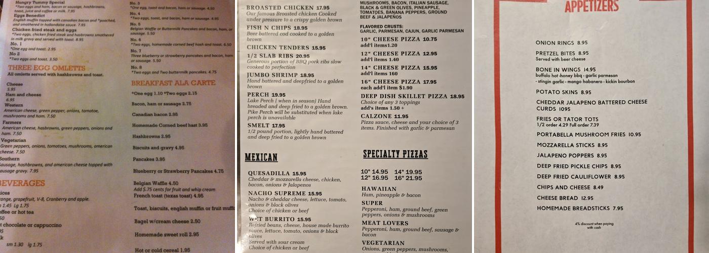 Hungry Tummy Restaurant Menu