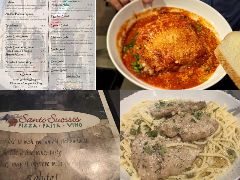 Santosuossos' Pizza Pasta Vino Menu