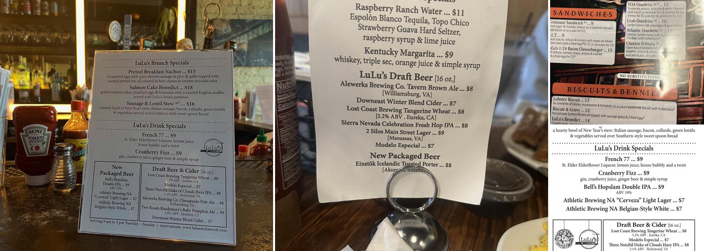 LuLu's Menu