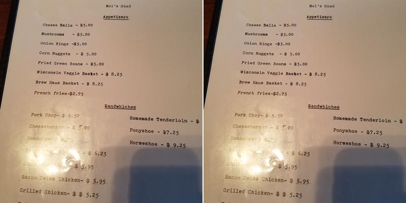 Shed Menu