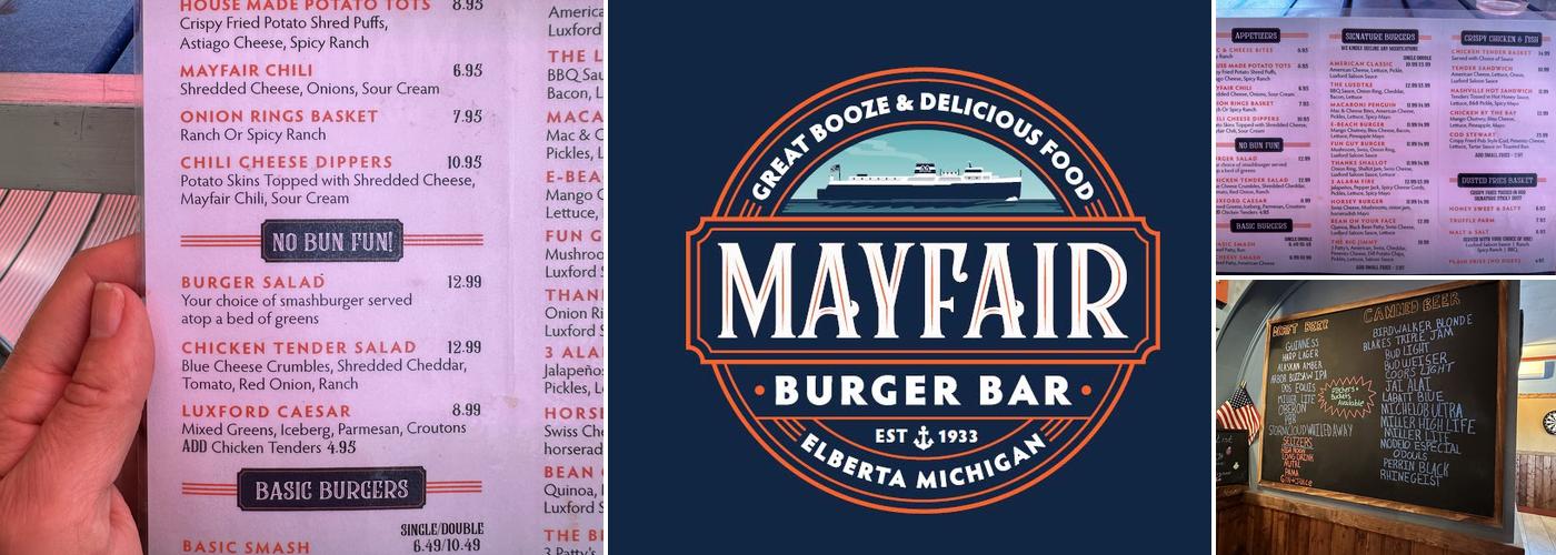 Mayfair Burger Bar Menu
