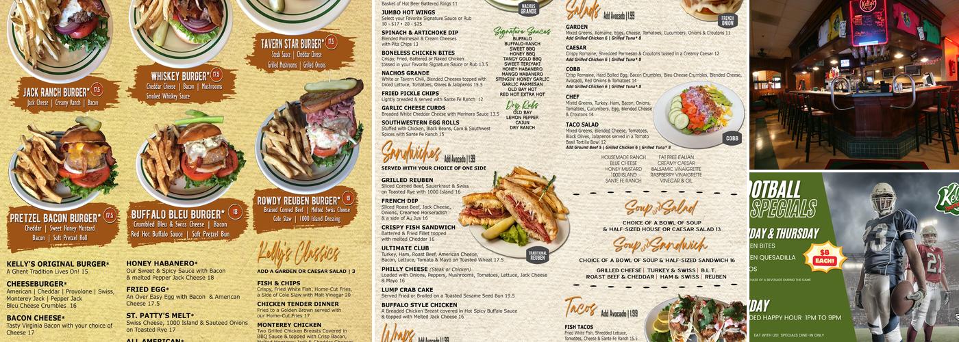 Kelly's Tavern Menu