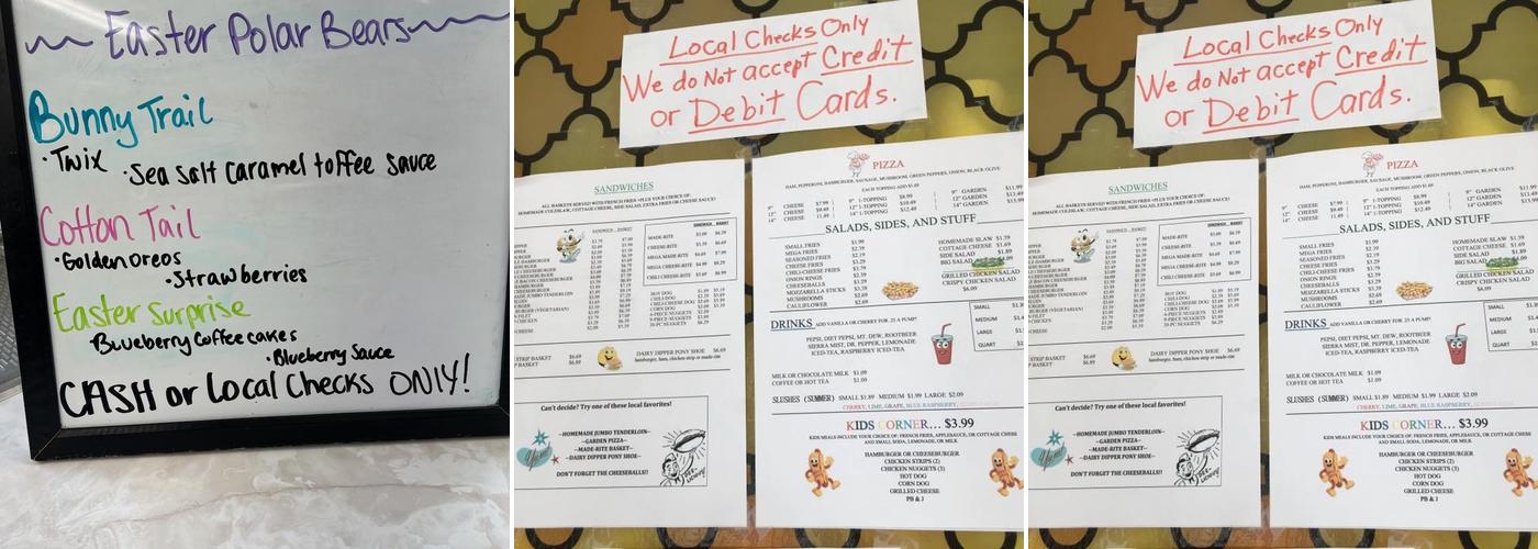 Dairy Dipper Menu