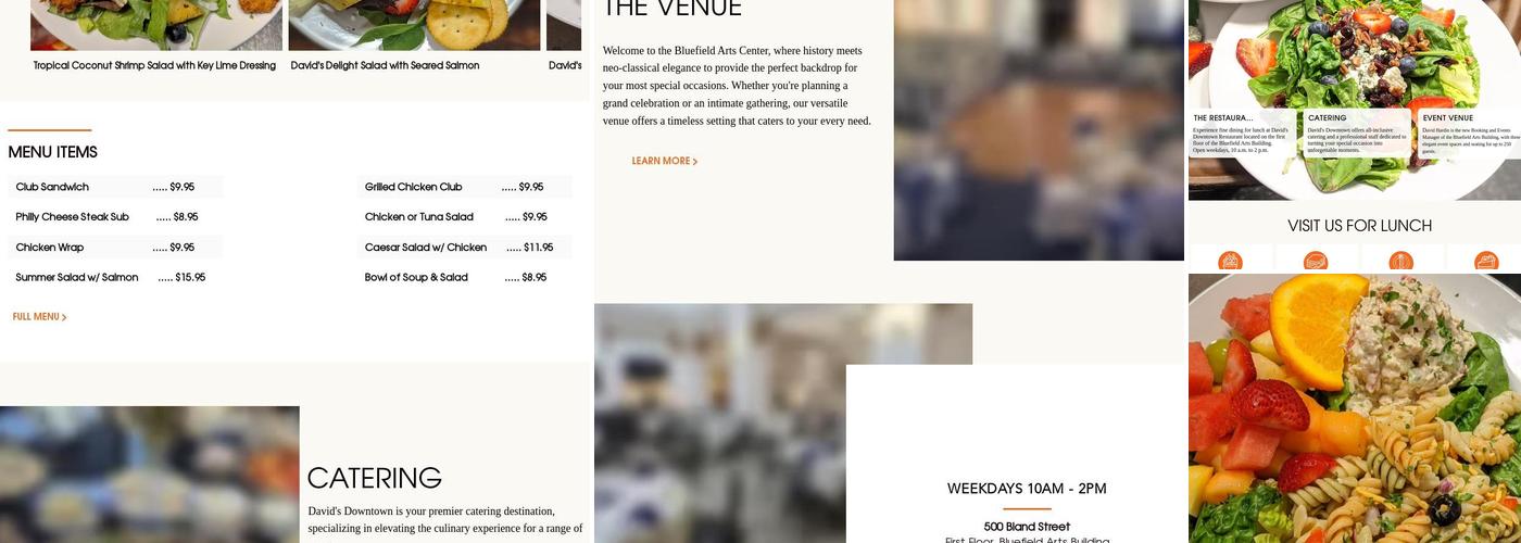David's Downtown Menu