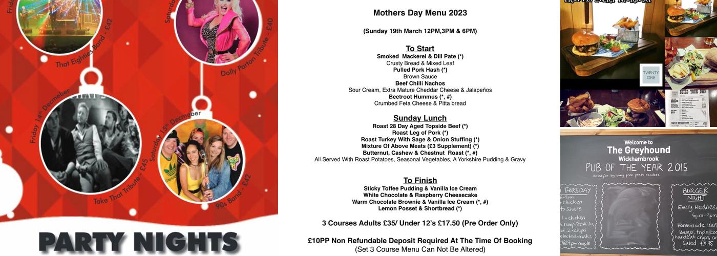 Greyhound & TwentyOne Menu