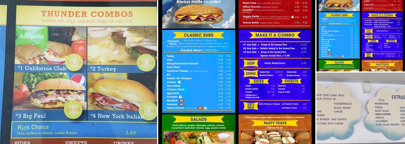 ThunderCloud Subs Menu