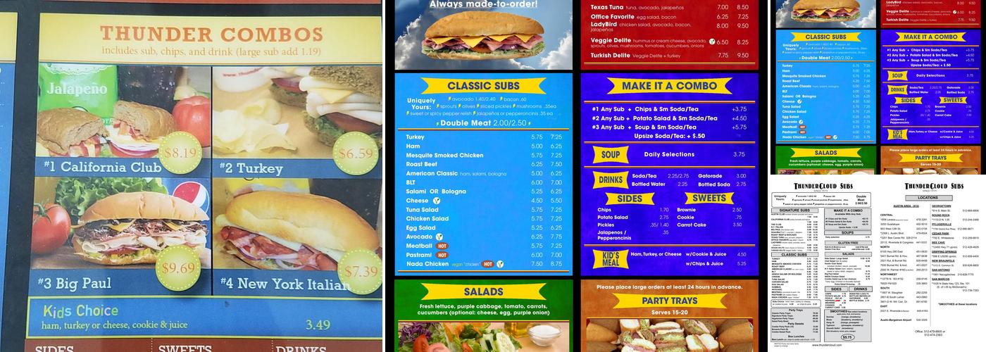 ThunderCloud Subs Menu