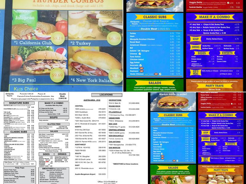 ThunderCloud Subs Menu
