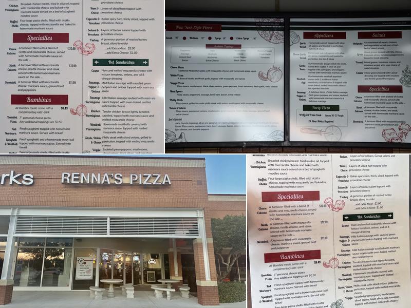 Renna's Pizza Menu