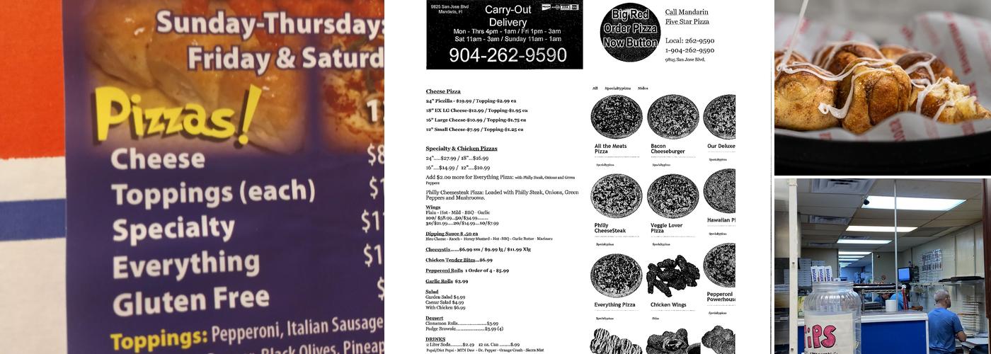 Five Star Pizza Menu