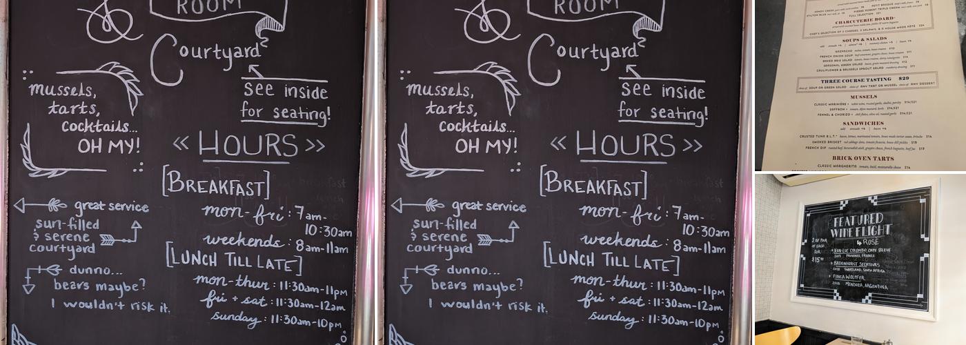 The Tasting Room Menu