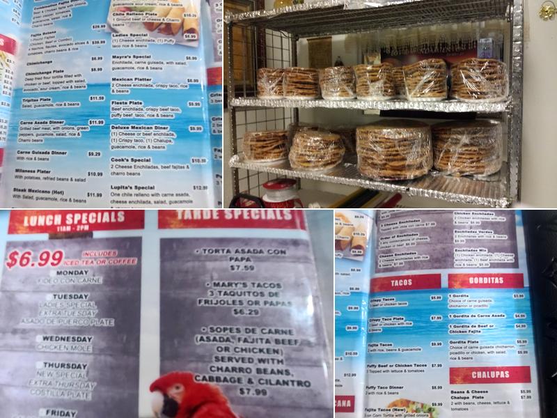 Rita's Fiesta Cafe LLC Menu