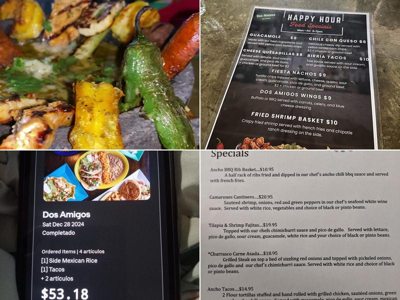Dos Amigos Menu