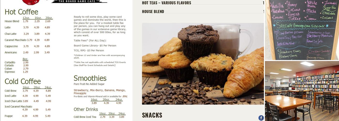 Java Game Haus Cafe Menu