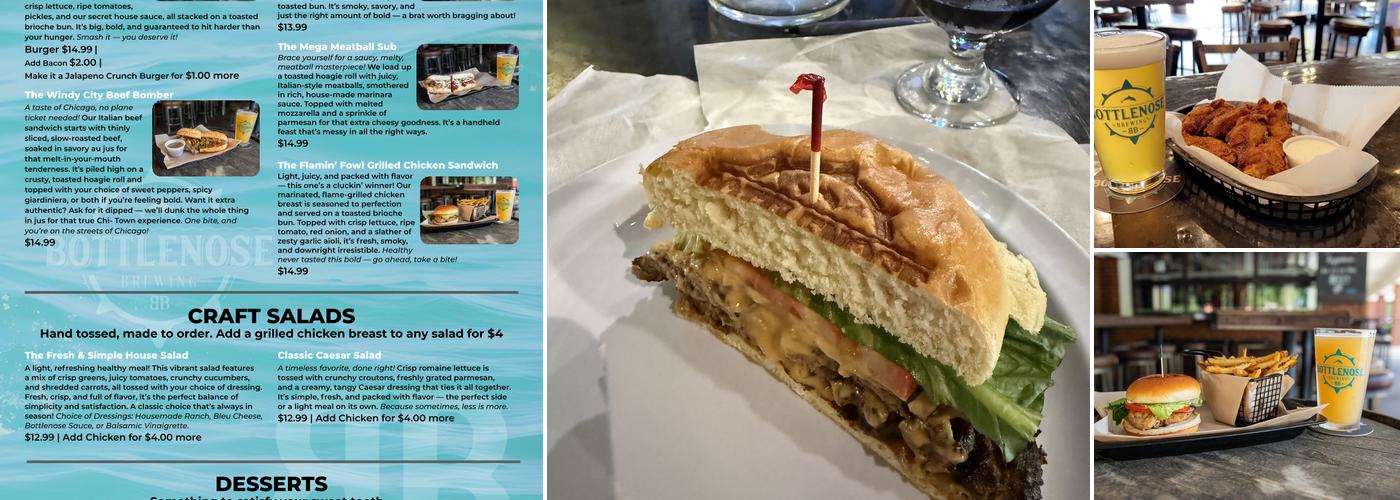 Bottlenose Brewing Menu