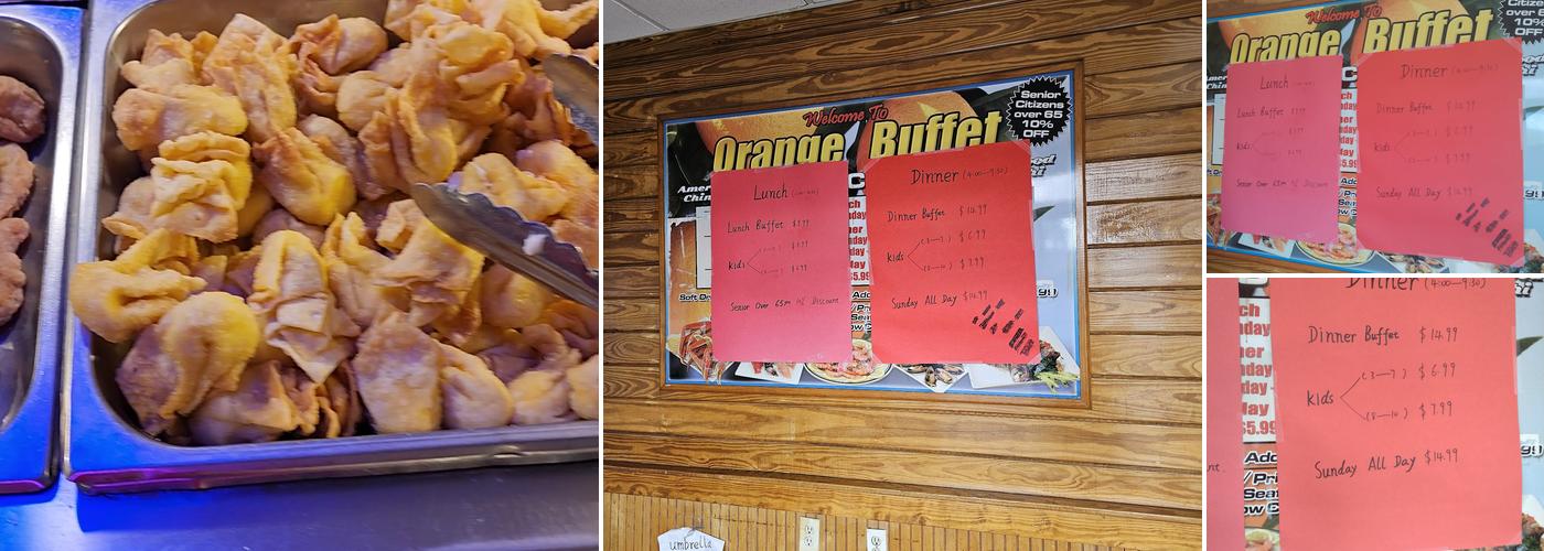 Orange Buffet Menu