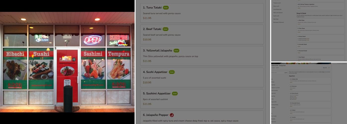 Midori Sushi & Grill Menu