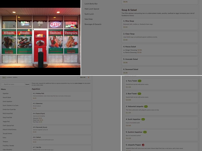 Midori Sushi & Grill Menu