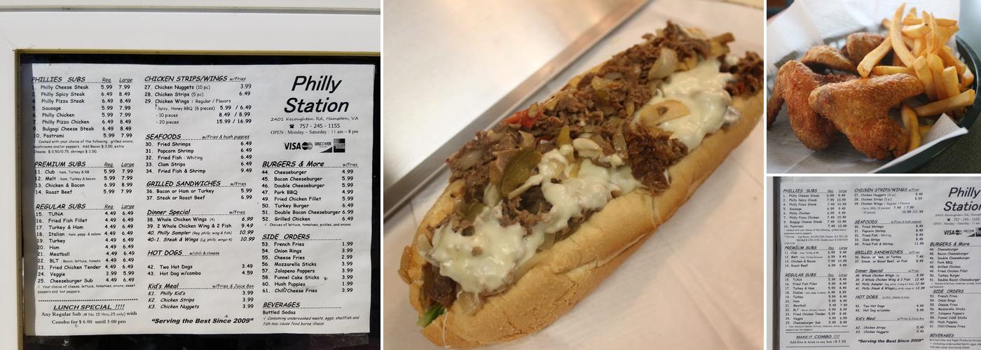 Philly Station Menu