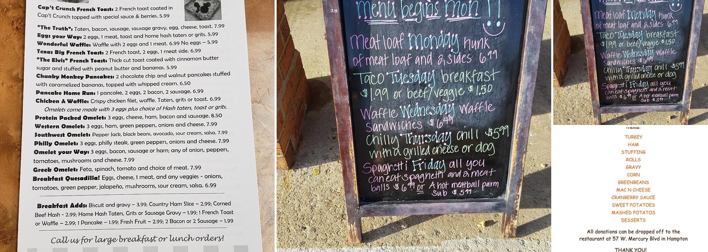 Fertitta's Diner Menu