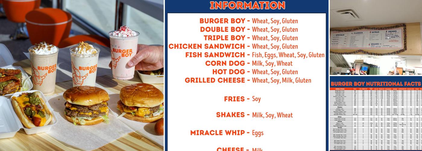 Burger Boy Menu