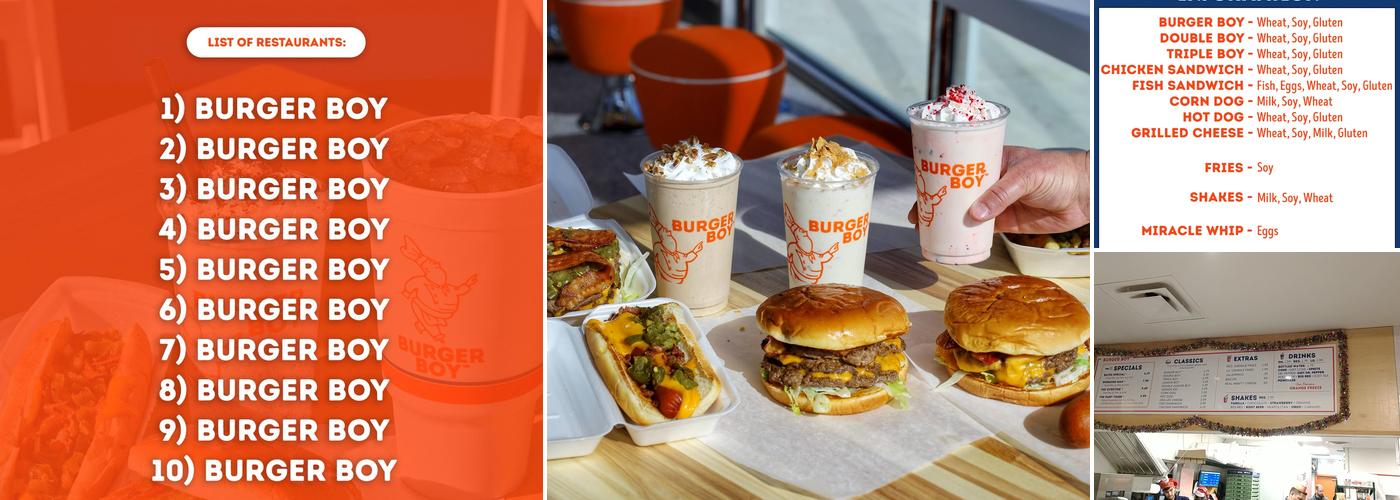 Burger Boy Menu